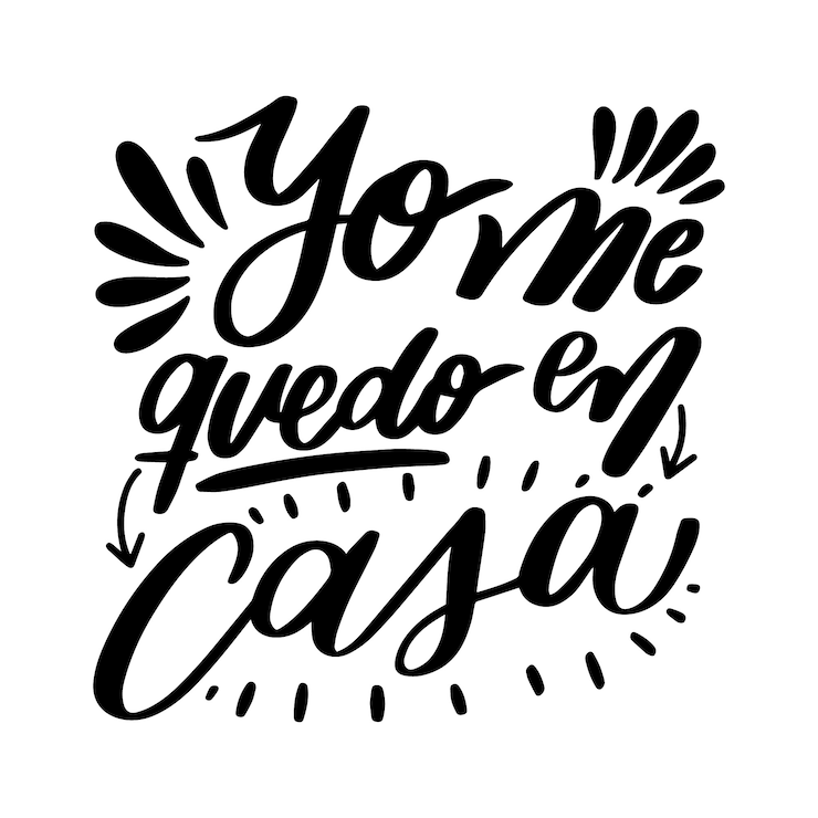 Vetor grátis eu fico em casa lettering