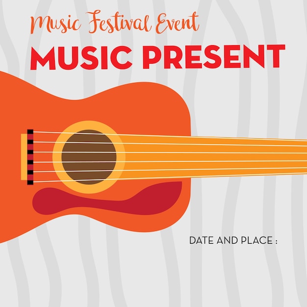 Evento de cartaz de música para modelo de festival com espaço de data e local