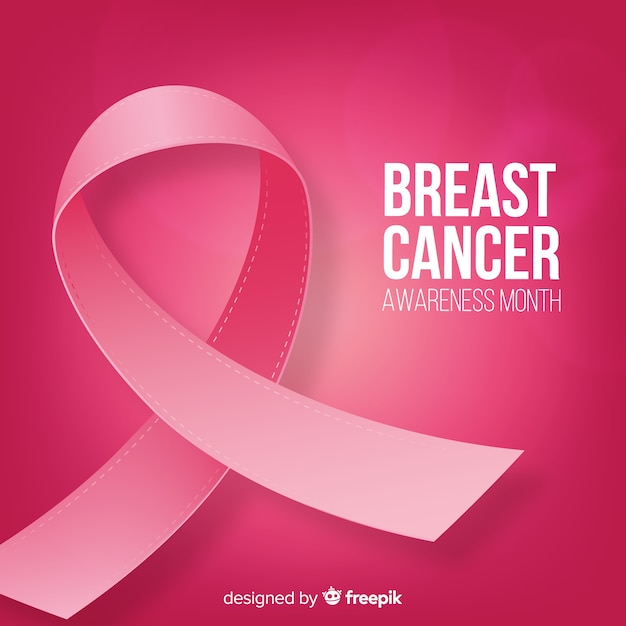 Vetor grátis evento de conscientização de câncer de mama com design realista