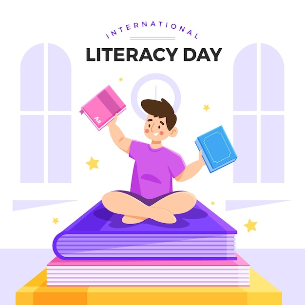 Vetor grátis evento do dia internacional da alfabetização
