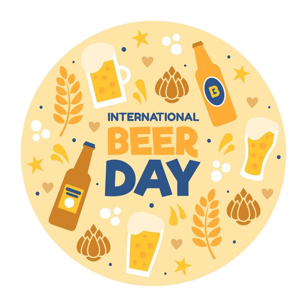 Evento do dia internacional da cerveja de design plano