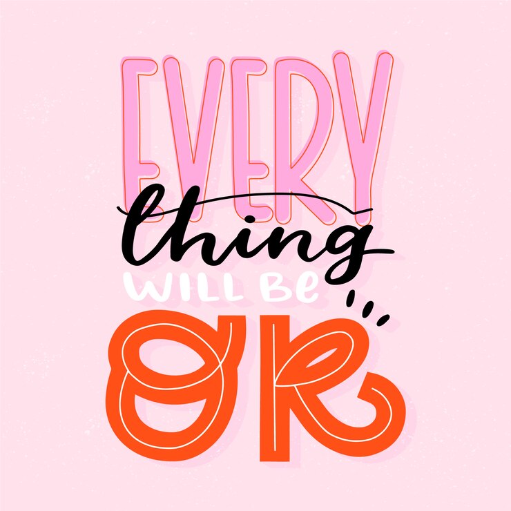 Vetor grátis everythink será ok letras