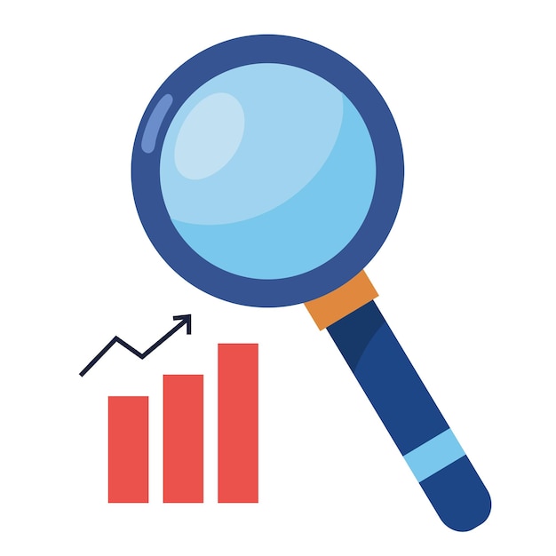 Vetor grátis examinando o gráfico financeiro com lupa