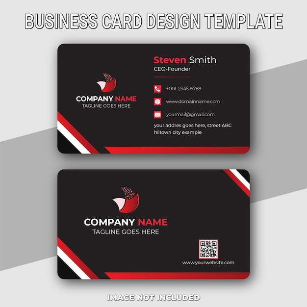Excelente modelo de design de cartão de visita corporativo Vetor Premium