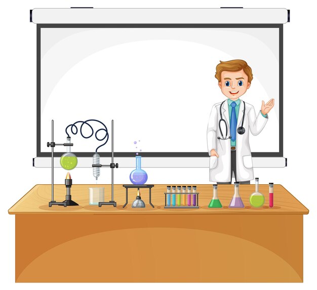 Experimento de pesquisador em laboratório