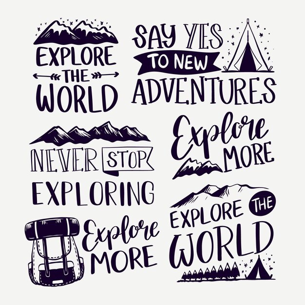 Explore as letras de acampamento nas montanhas
