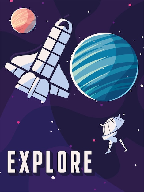 Explore o cartaz do espaço