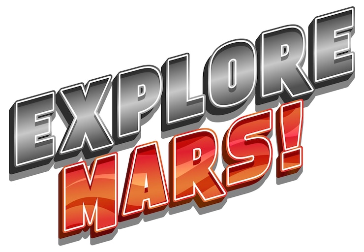 Vetor grátis explore o design do logotipo da palavra mars