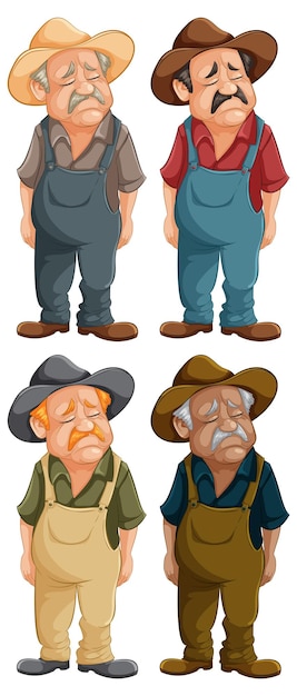 Vetor grátis expressões de um cavalheiro idoso