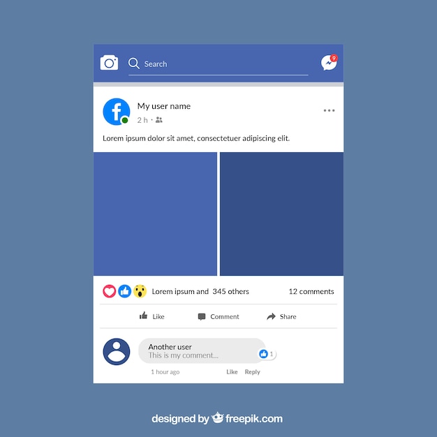 Facebook mobile post com design plano