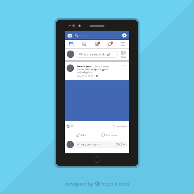 Vetor grátis facebook mobile post com design plano