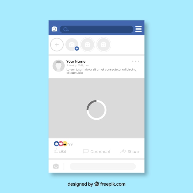 Vetor grátis facebook mobile post com design plano