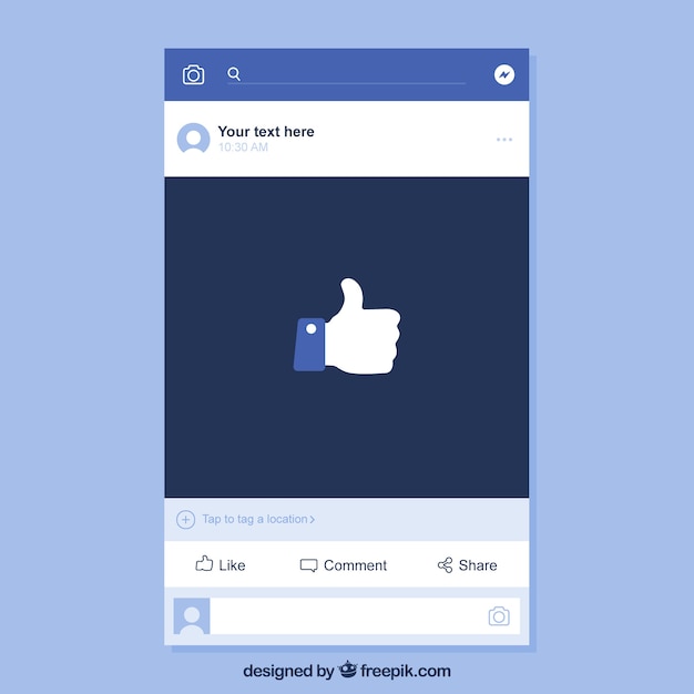 Vetor grátis facebook mobile post com design plano