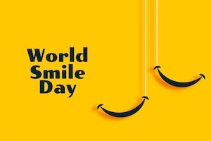 Vetor grátis faixa amarela do dia mundial do sorriso