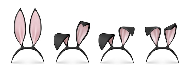 Vetor grátis faixa de orelhas de coelho máscara de páscoa de coelho preto