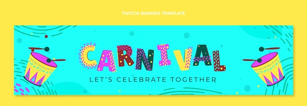 Vetor grátis faixa plana carnaval twitch