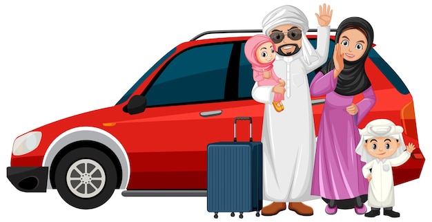 Família árabe de férias