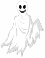 Vetor grátis fantasma assustador branco isolado
