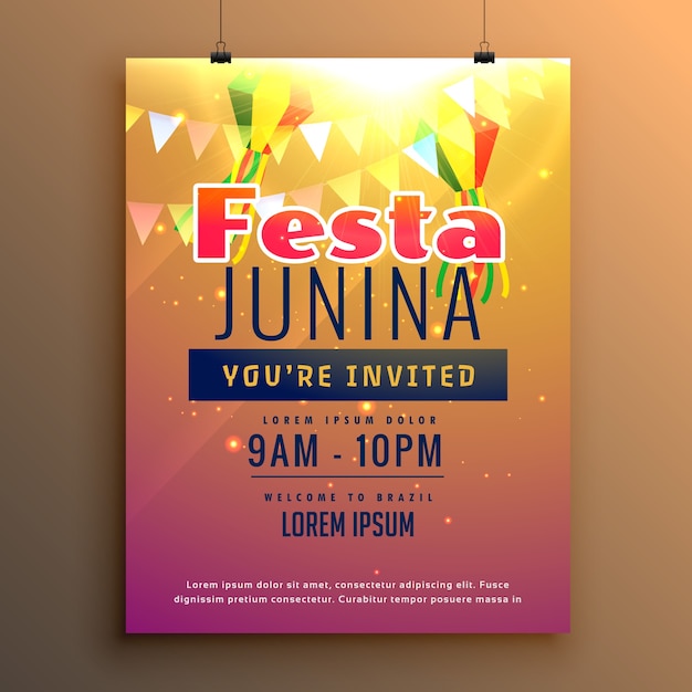 Fantástica festa junina celebration carnival season flyer design