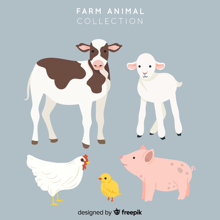 Vetor grátis farmio colecionar animais