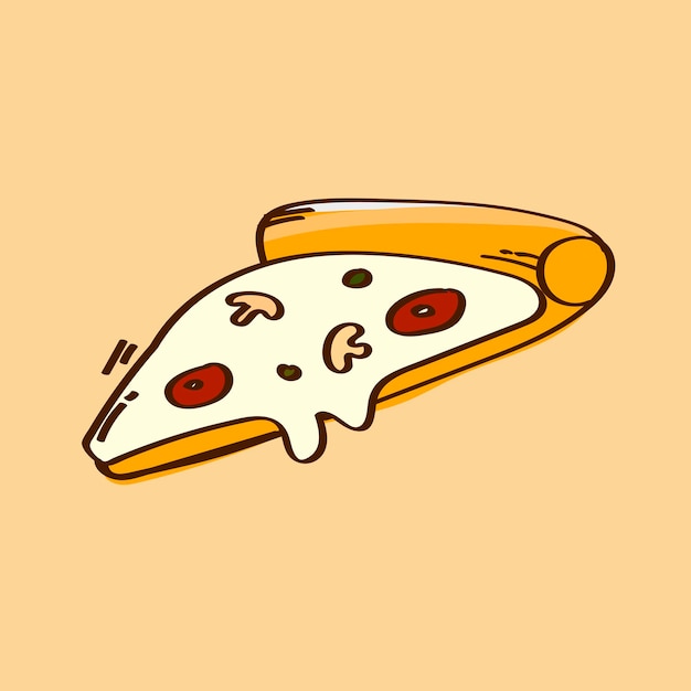 Vetor grátis fatia de doodle de pizza
