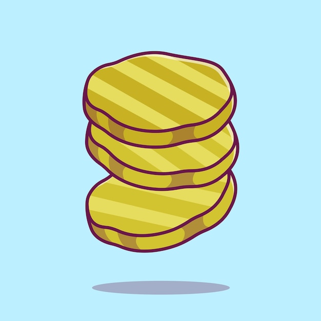 Fatia de picles flutuantes ilustração de ícone vetorial dos desenhos animados conceito de ícone de objeto de comida isolado premium