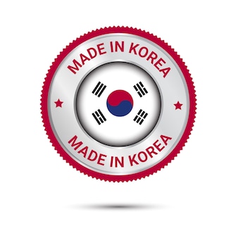 Feito na coreia, vetor premium feito em ícones da coreia