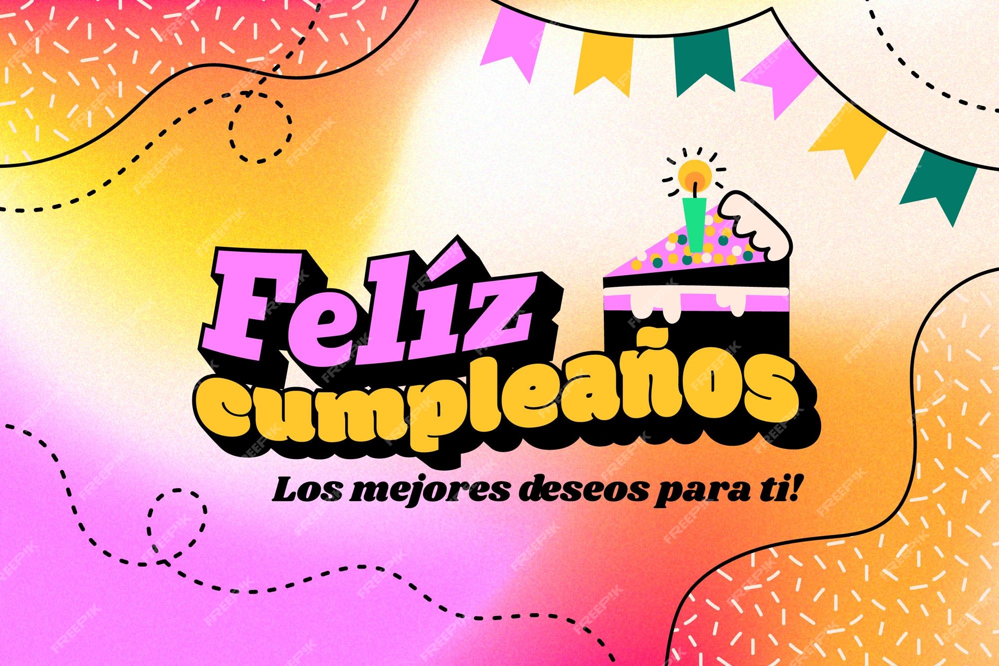 GIF de feliz aniversário com arco-íris colorido