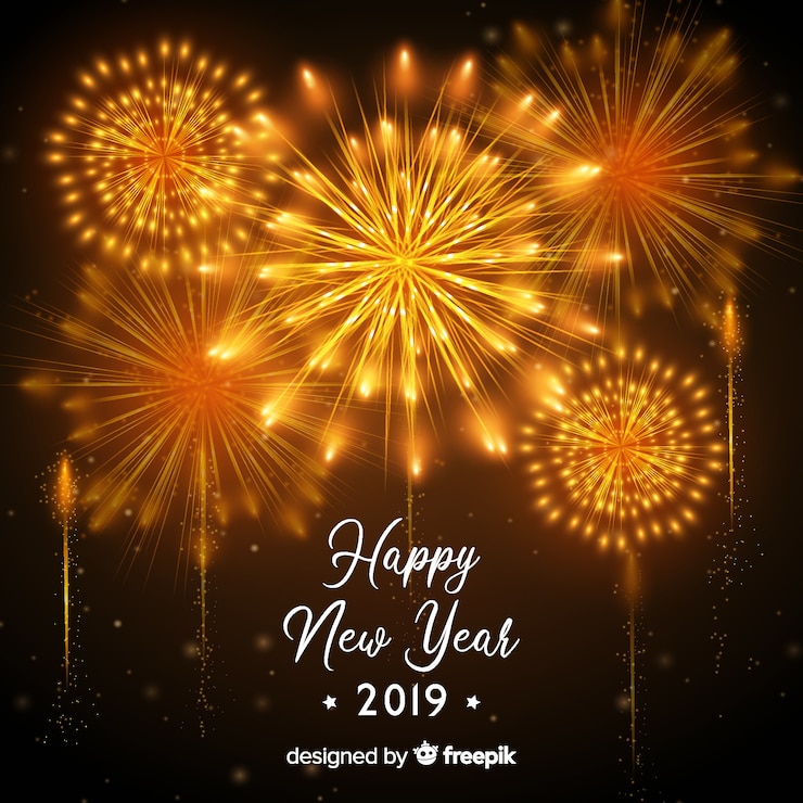 Vetor grátis feliz ano novo 2019 background