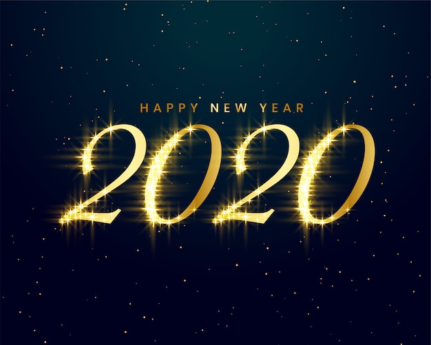 Vetor grátis feliz ano novo 2020 cartão