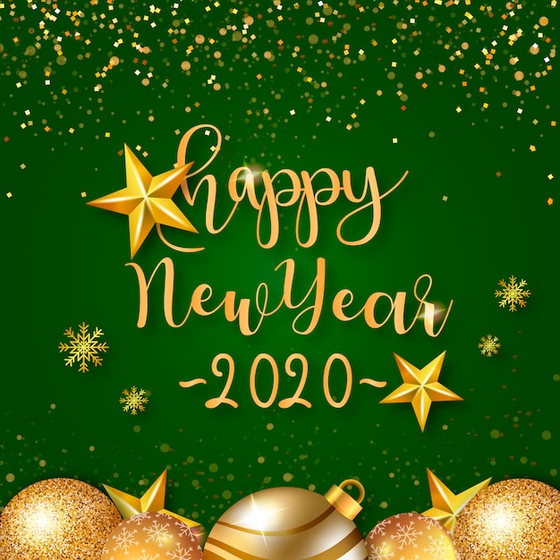 Feliz ano novo 2020 conceito com letras