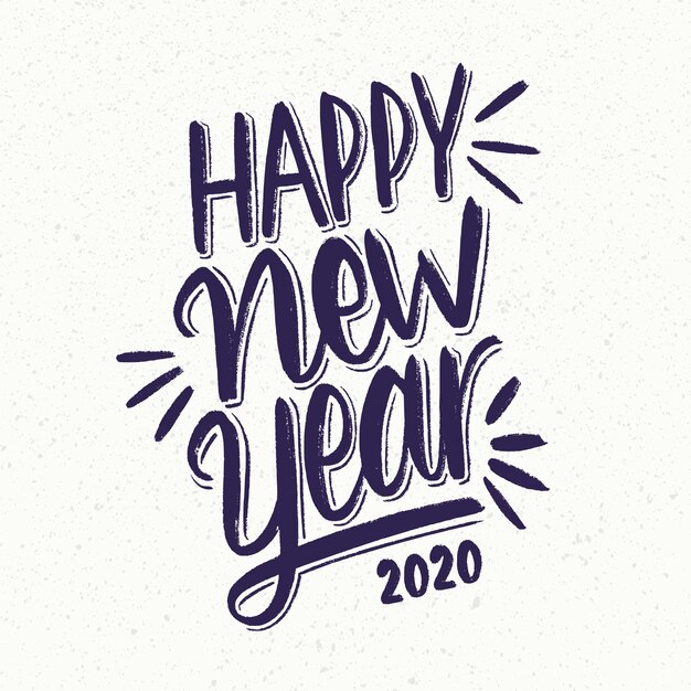 Feliz ano novo 2020 de letras vintage