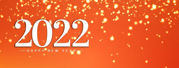 Feliz ano novo 2022 brilhante banner design vector