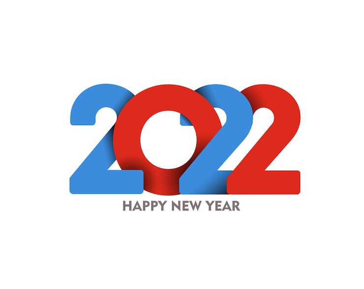 Vetor grátis feliz ano novo 2022 texto tipografia design patter, ilustração vetorial.