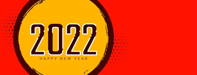 Feliz ano novo 2022 vetor de design de banner colorido brilhante