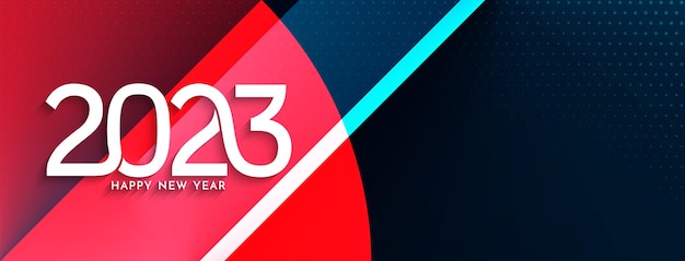 Feliz ano novo 2023 design de banner moderno e elegante