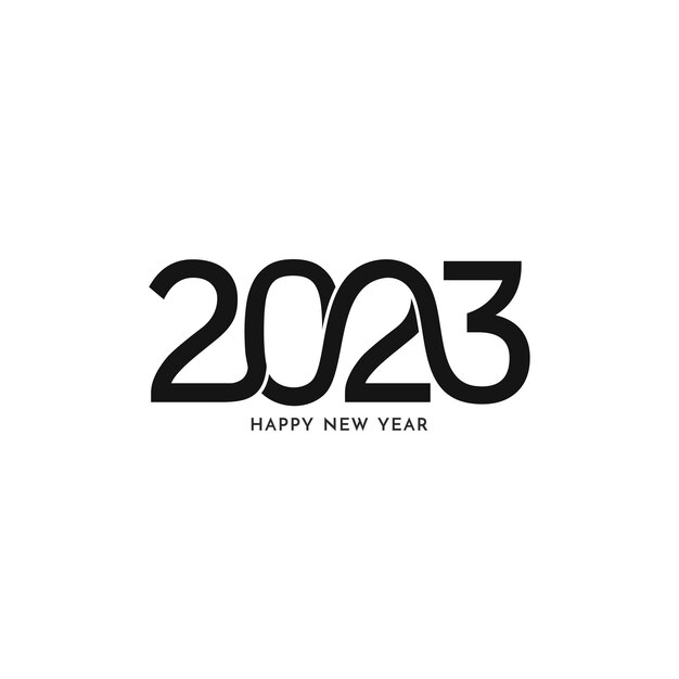 Vetor grátis feliz ano novo 2023 fundo decorativo de design de texto