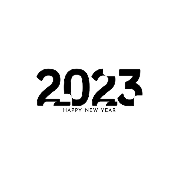 Feliz ano novo 2023 texto elegante fundo de design