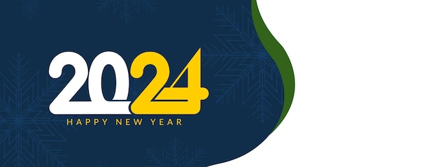 Vetor grátis feliz ano novo 2024 design de bandeira criativa elegante