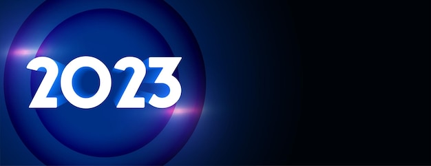 Vetor grátis feliz ano novo banner com texto 2023 em estilo 3d