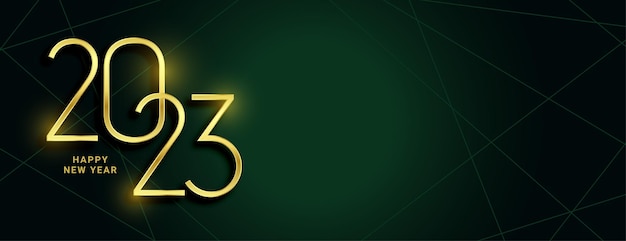 Vetor grátis feliz ano novo banner festival com texto dourado 2023