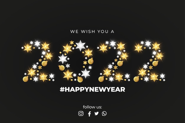 Feliz ano novo de 2022 com elementos de Natal