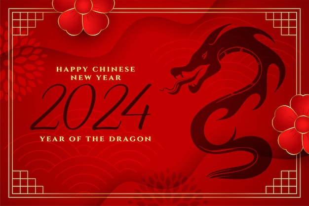 Vetor grátis feliz ano novo de 2024 fundo de véspera cultural chinesa