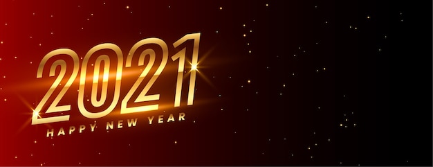 Feliz ano novo dourado brilhante 2021
