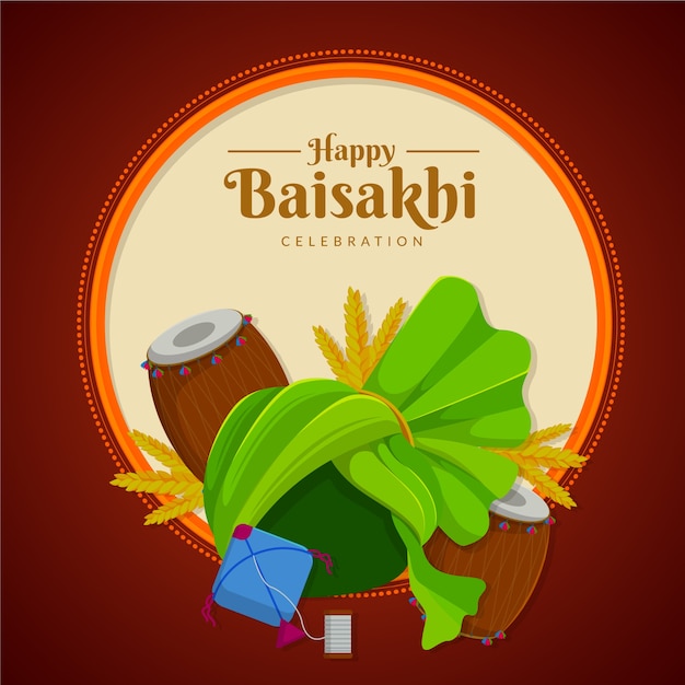 Vetor grátis feliz baisakhi banner