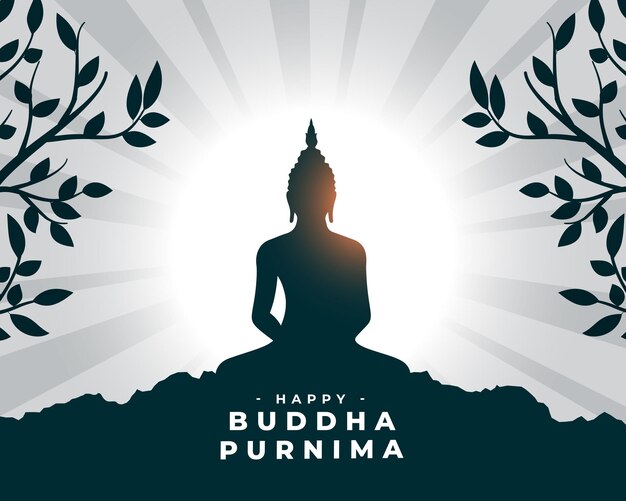 feliz buddha purnima fundo espiritual com folhas de bodhi