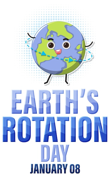 Feliz design de banner do dia de rotação da terra
