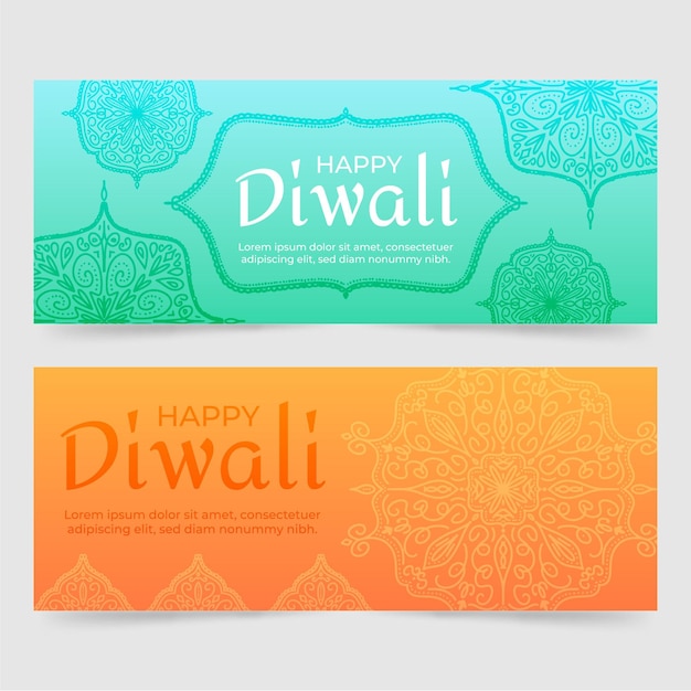 Feliz design de banners diwali