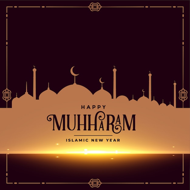 Feliz design de cartão do festival islâmico de ano novo muharram