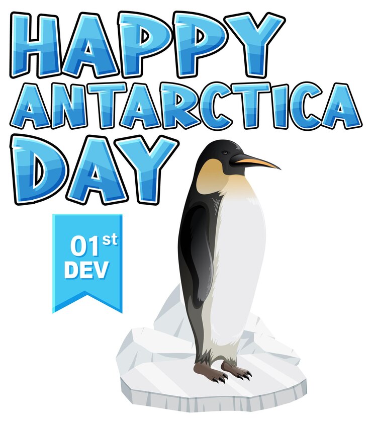 Vetor grátis feliz design de cartaz do dia da antártida